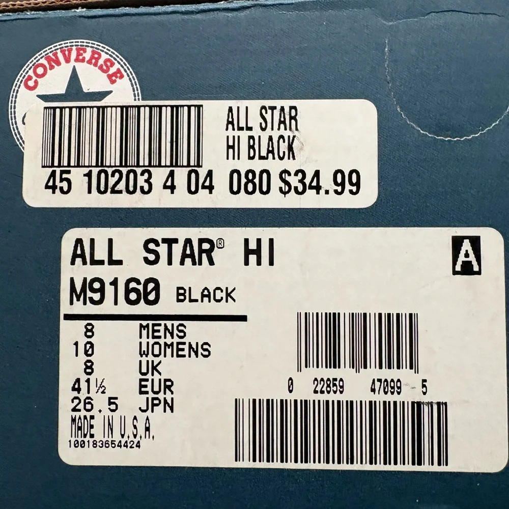 Converse Black & White Classic High Top Sneakers - Picture 6 of 6